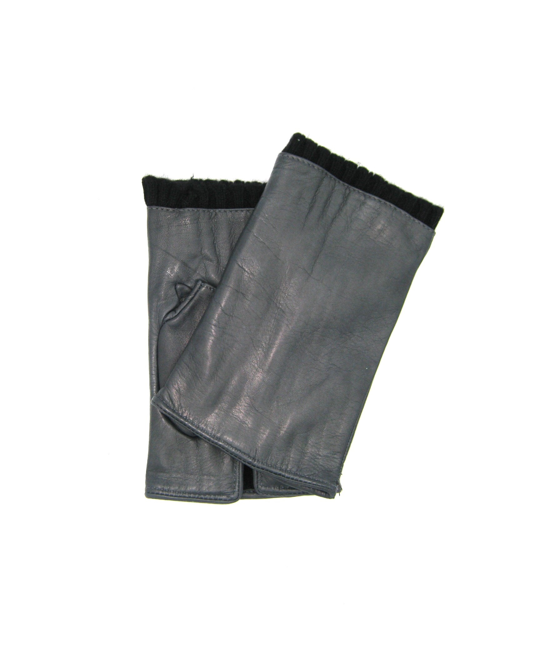 Home Uomo Half Mitten in Nappa leather cashmere lined Grey