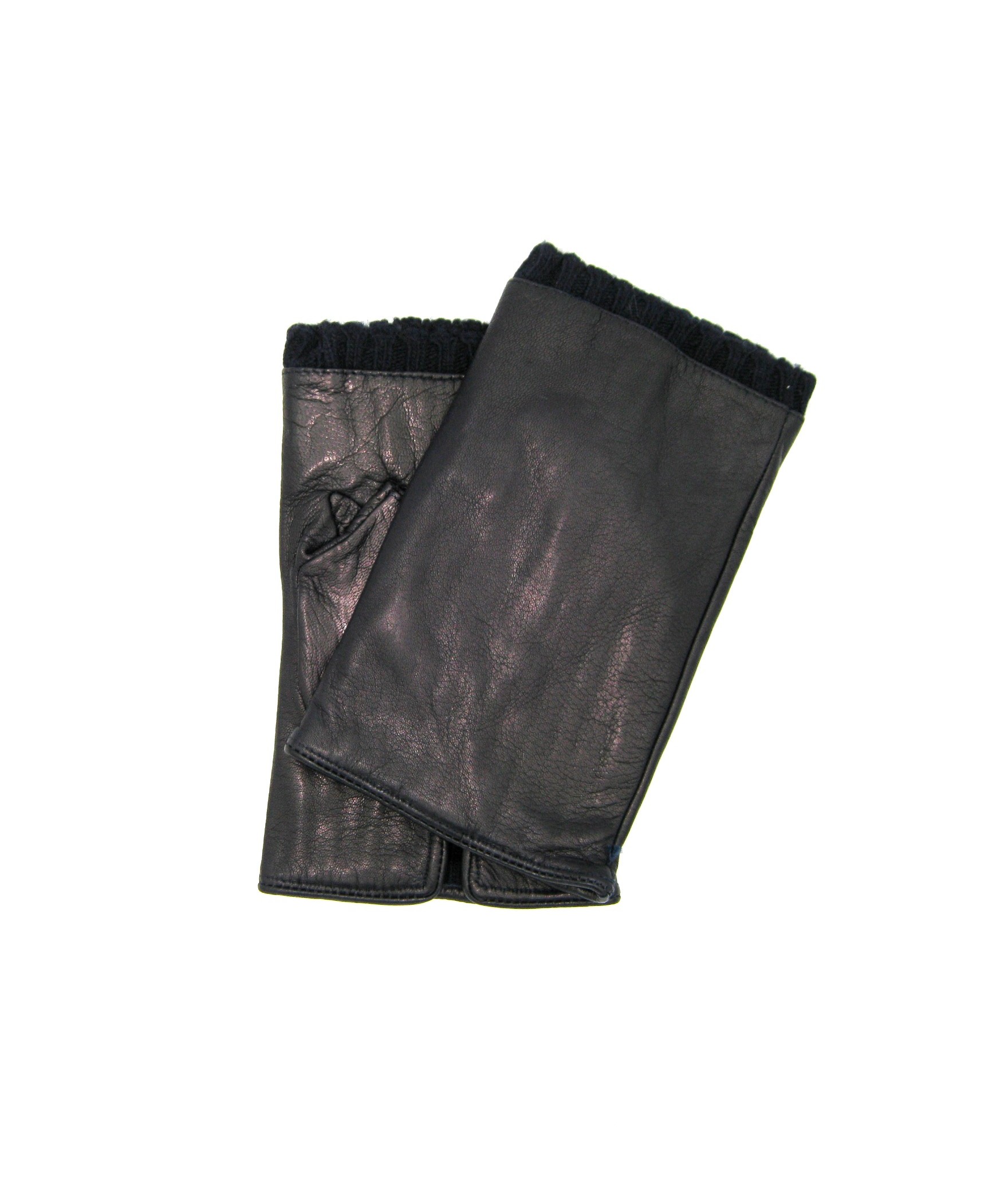 Home Uomo Half Mitten in Nappa leather cashmere lined Black