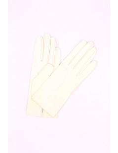женщина Classic Nappa leather gloves Silk lined White Sermoneta