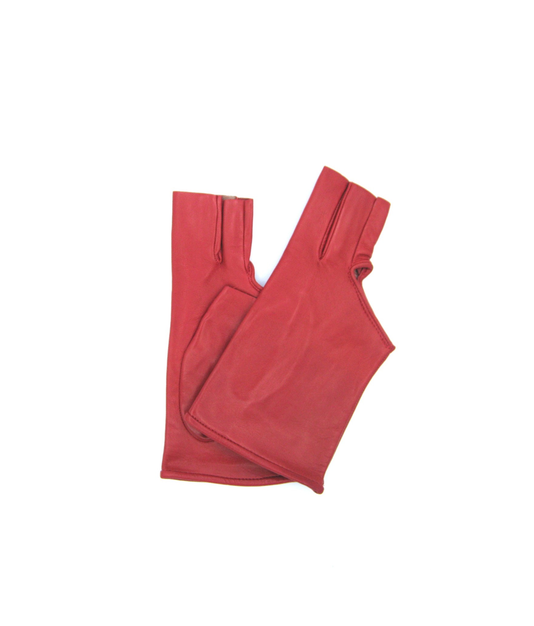 Woman Fashion Nappa leather gloves with three fingers,silk