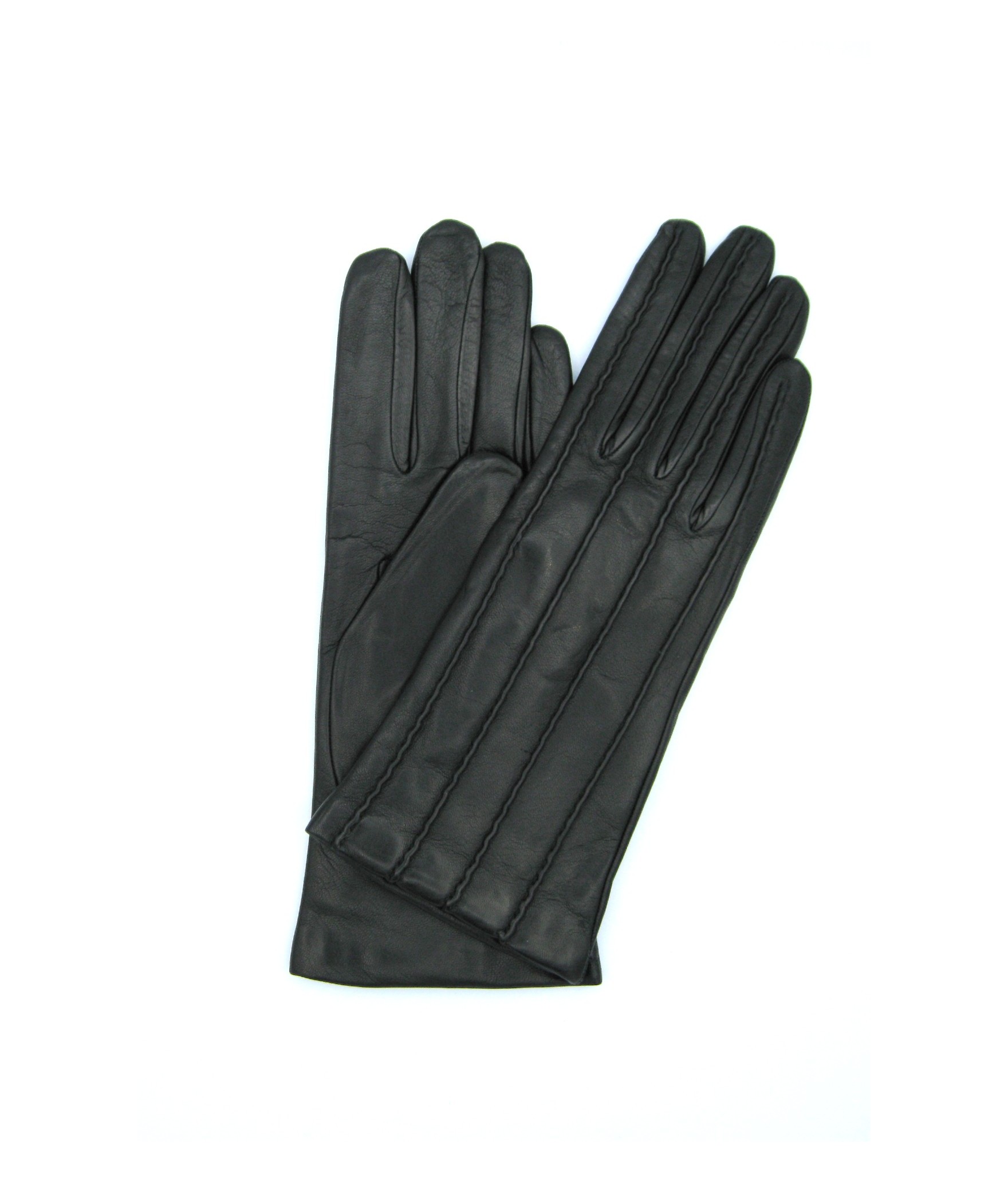 женщина Fashion Nappa leather gloves with stitching, cashmere