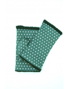 Woman Fashion Half Mitten in Nappa leather with polka dots