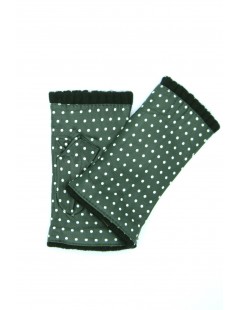 Woman Fashion Half Mitten in Nappa leather with polka dots