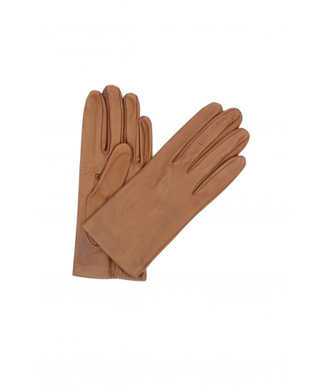 Nappa leather gloves Silk lined Tan Sermoneta Gloves Leather