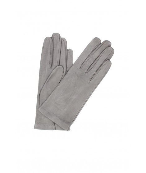 женщина Classic Nappa leather gloves Silk lined MD Grey
