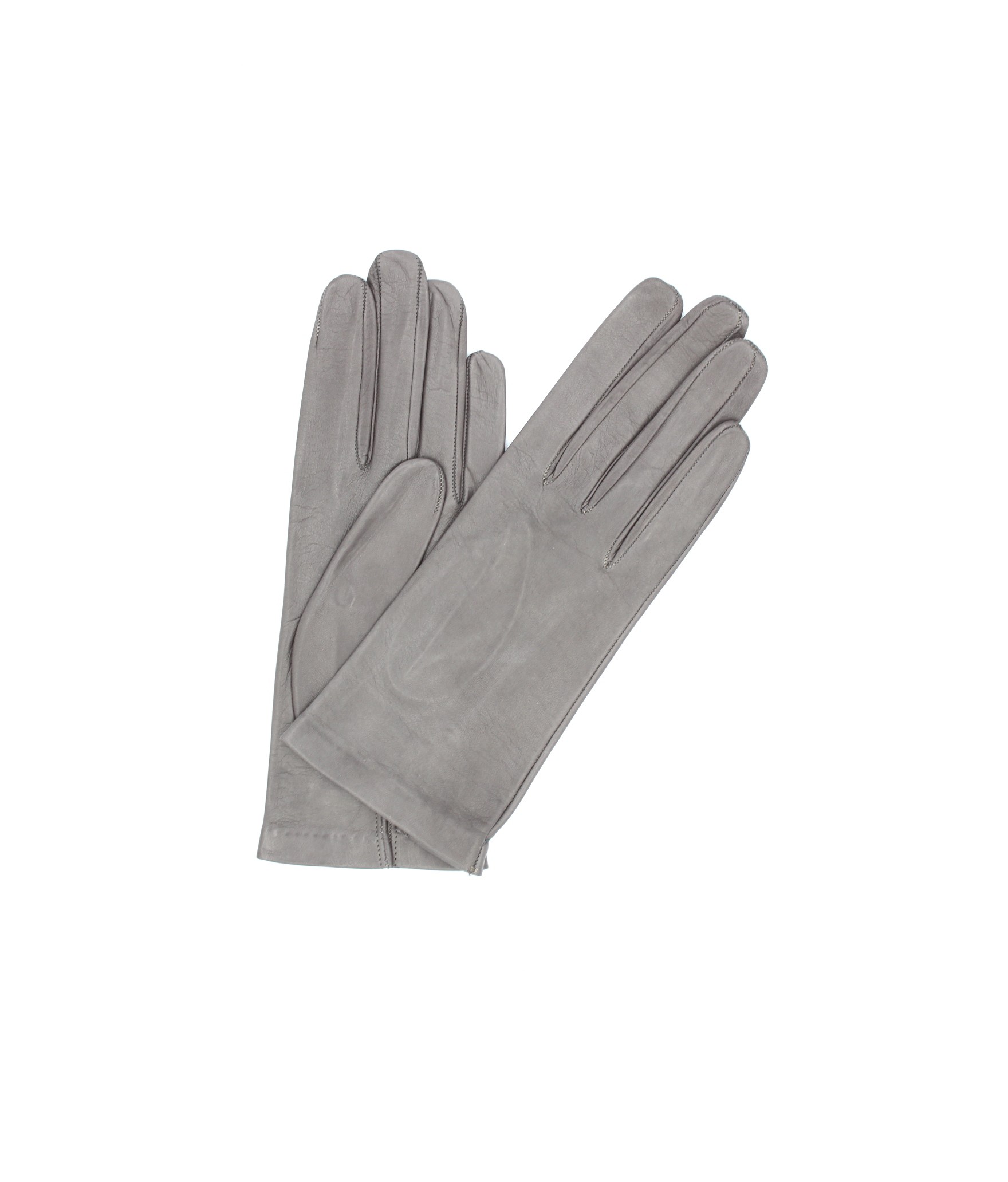 Woman Classic Nappa leather gloves Silk lined MD Grey Sermoneta