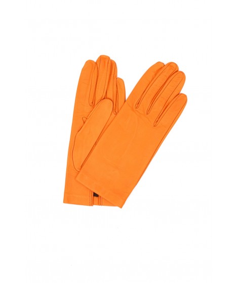 Woman Classic Nappa leather gloves Silk lined Light Orange