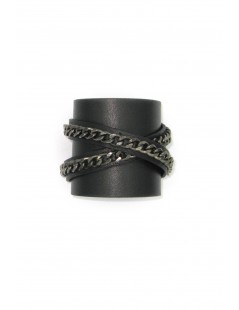 Accessories Woman Bracelet Nappa leather bracelet with chain