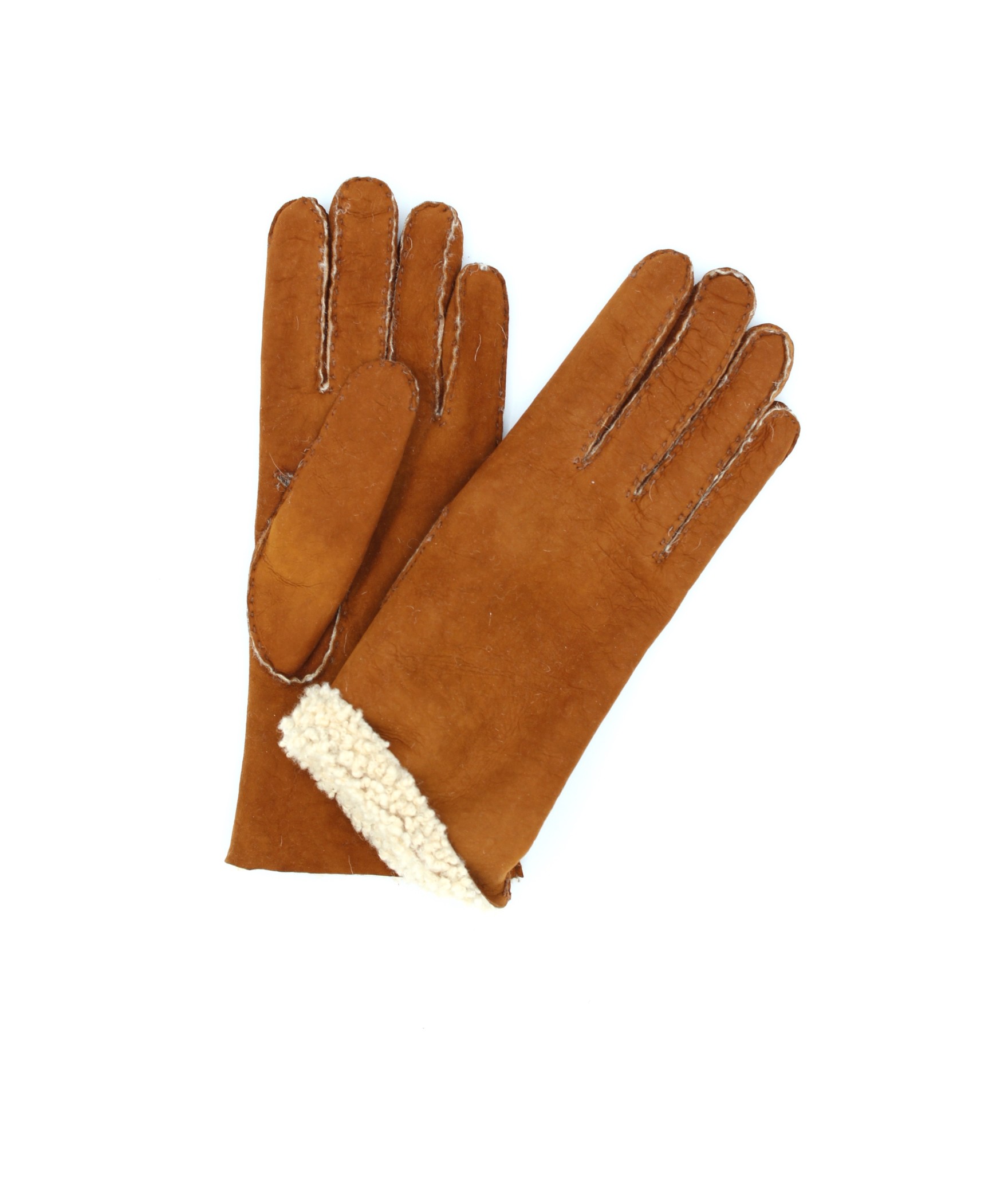 Donna Artik Guanto Montone cucito a mano Tan Sermoneta Gloves 