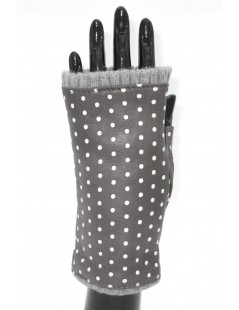 женщина Fashion Half Mitten in Nappa leather with polka dots