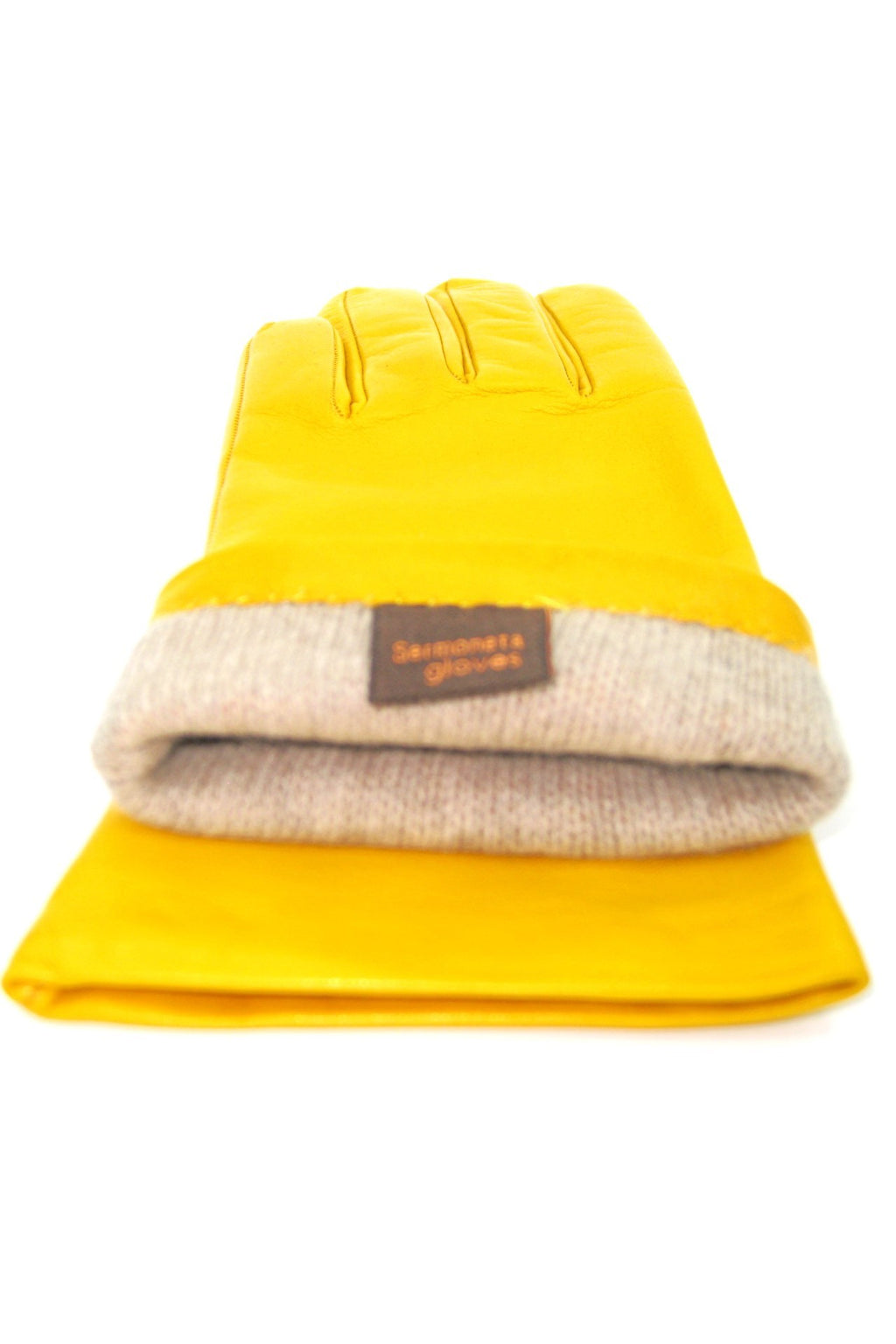 Guanto Nappa foderato cashmere - Giallo ocra