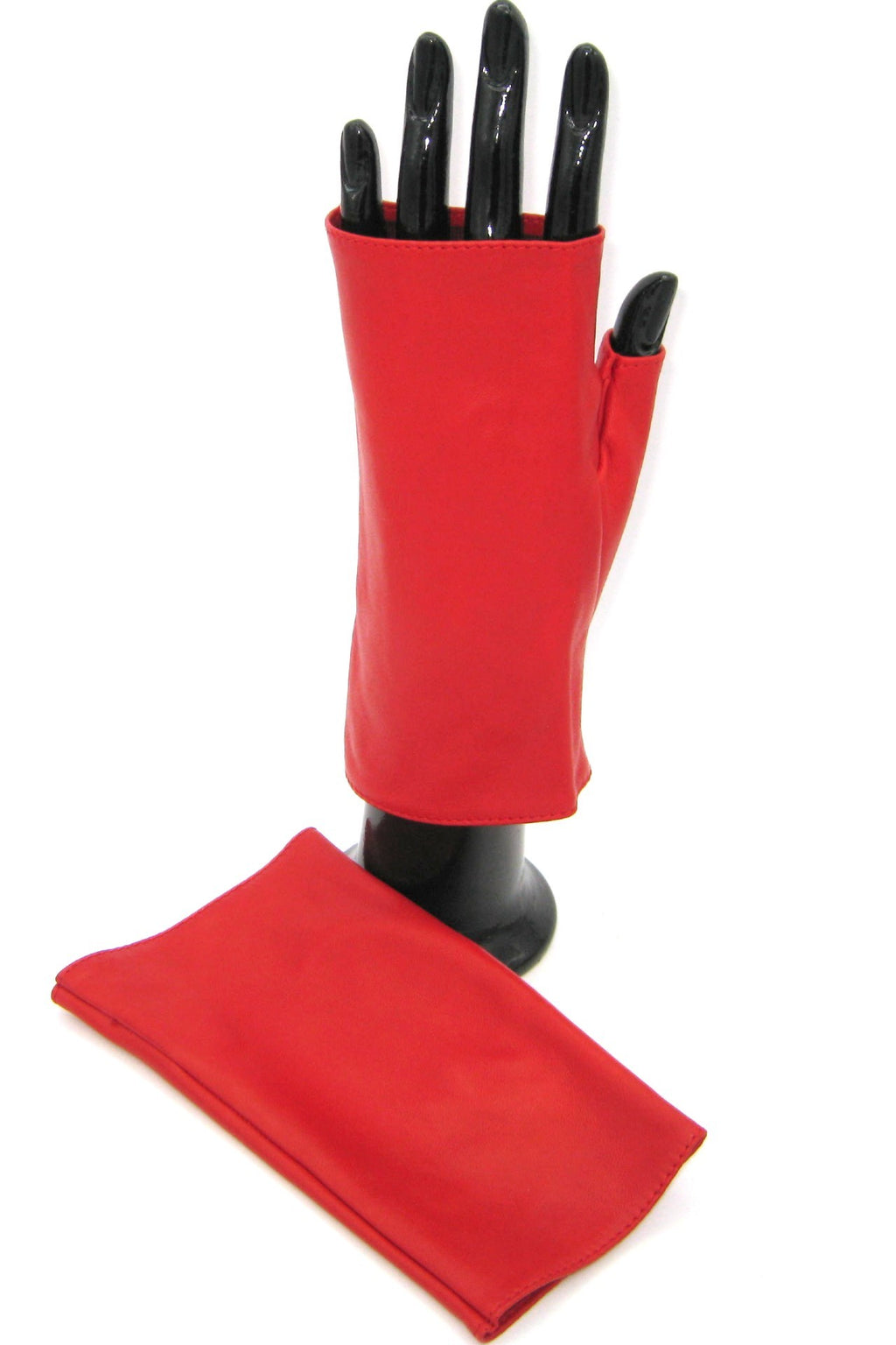 Manicotto in Nappa 2bt foderato seta - Rosso