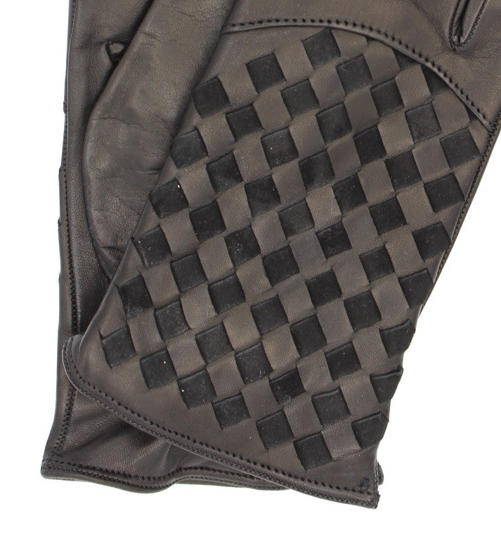 Guanto nappa foderato cashmere con intreccio - Tan