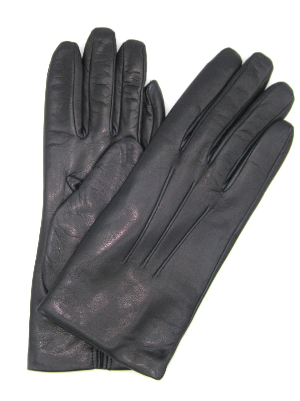 Guanto in Capretto 2bt con 3 cordoni fod. cashmere - Blu Navy