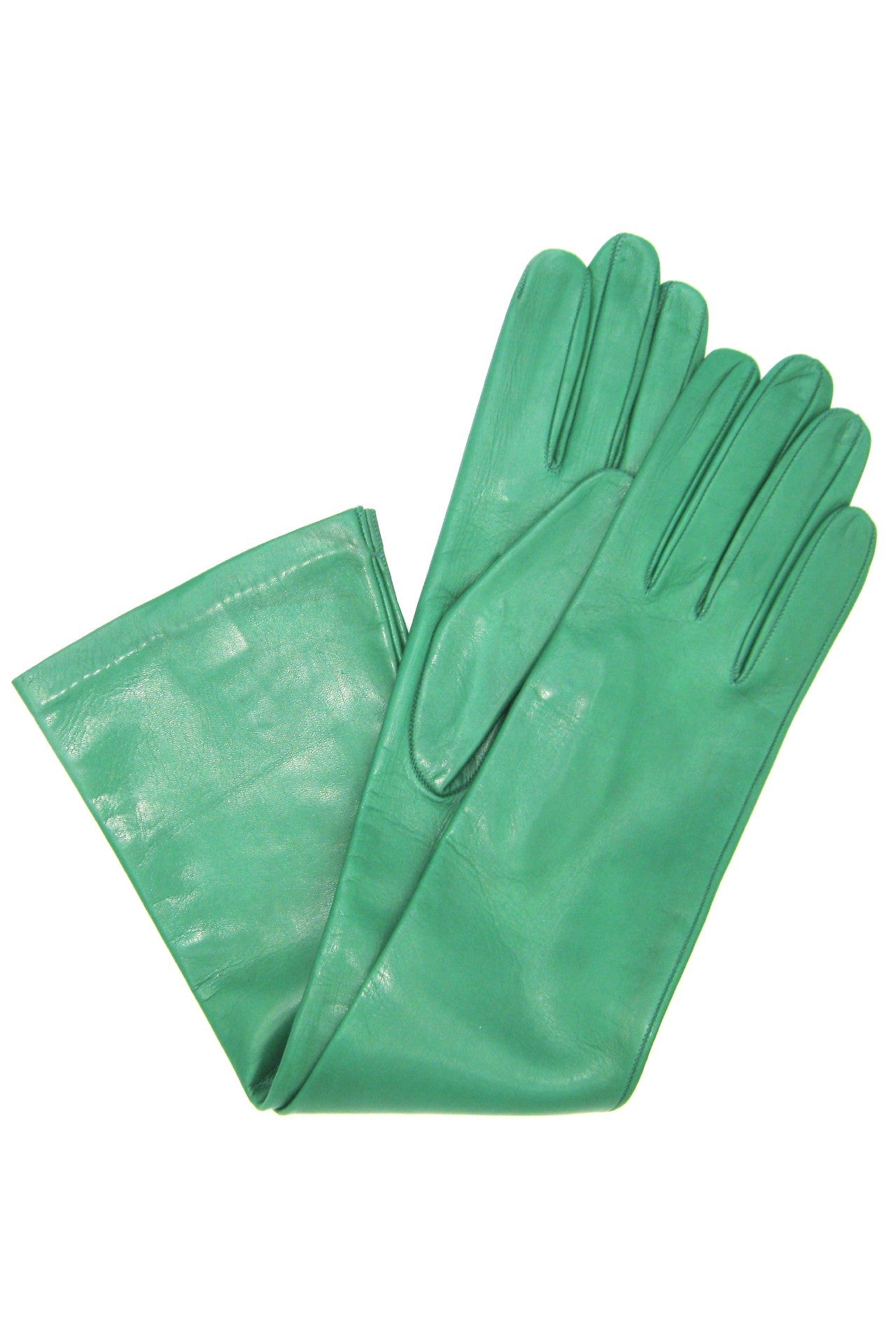 Guanto Nappa lungo foderato seta - Verde smeraldo