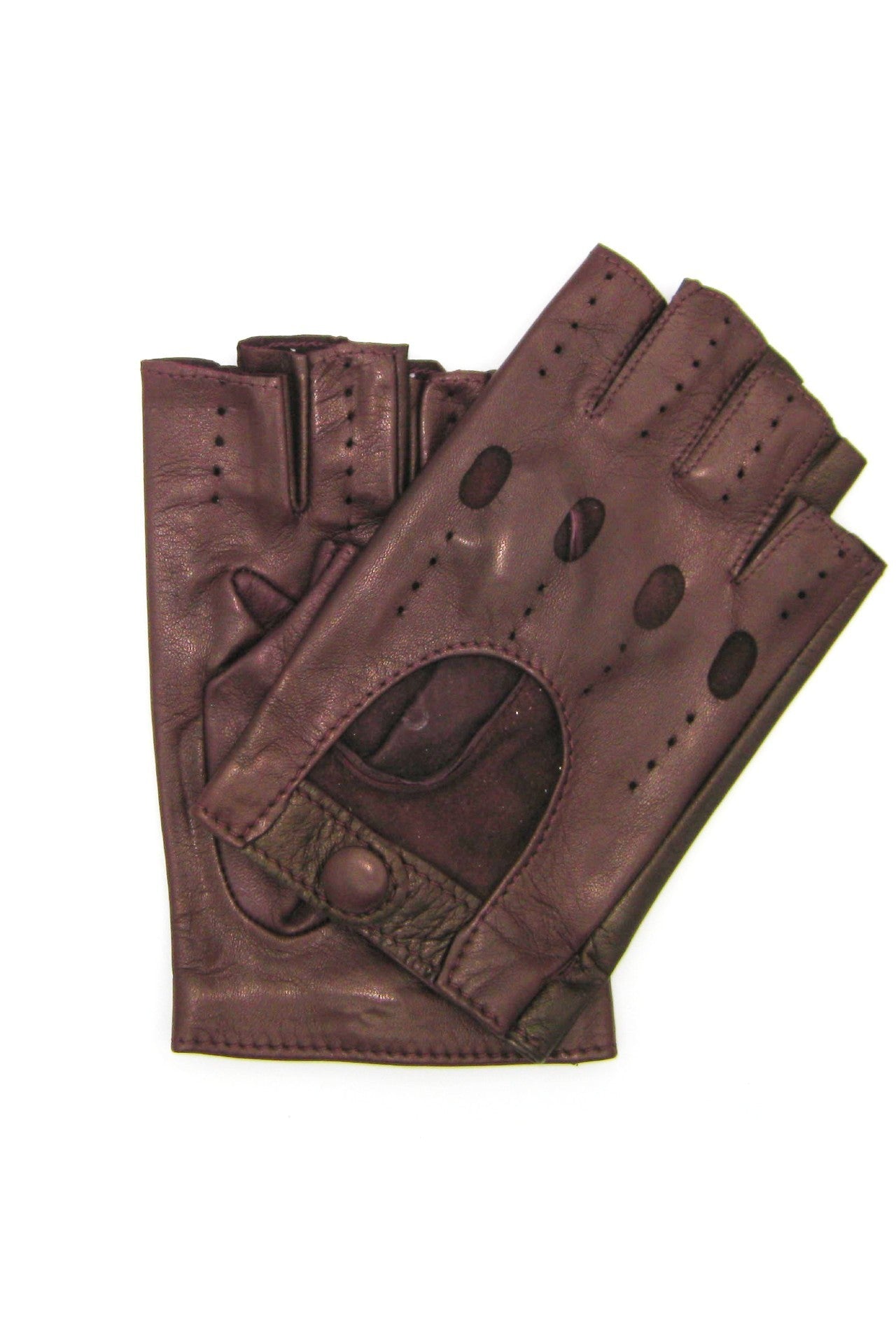 guanto nappa guida mezze dita - Bordeaux