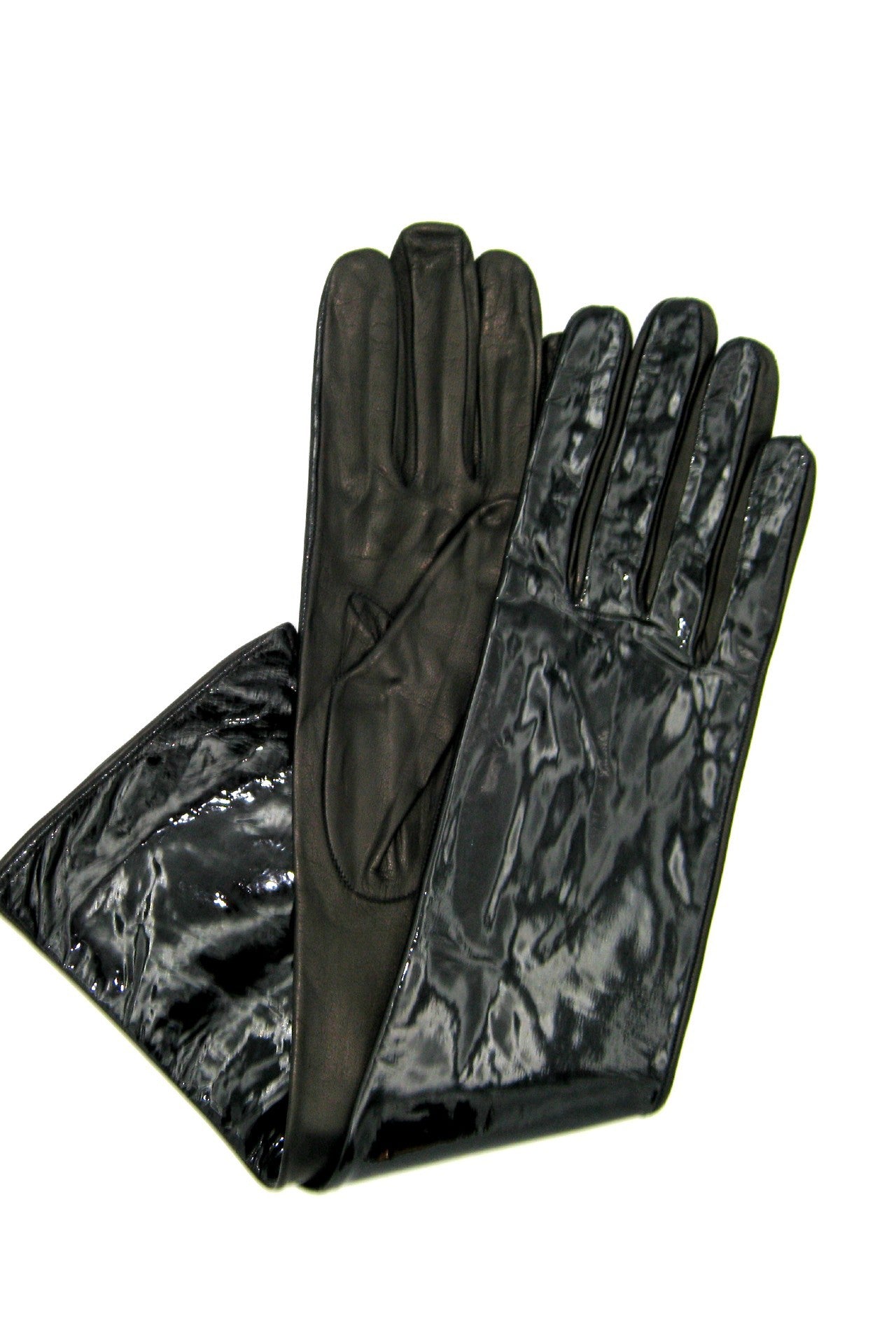 Guanto in Nappa 8bt foderato seta in Vernice - Nero