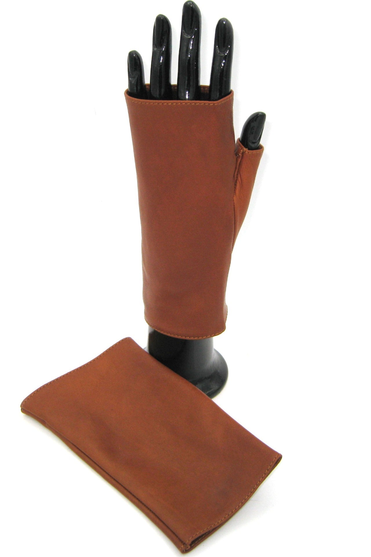 Manicotto in Nappa 2bt foderato seta - Tan