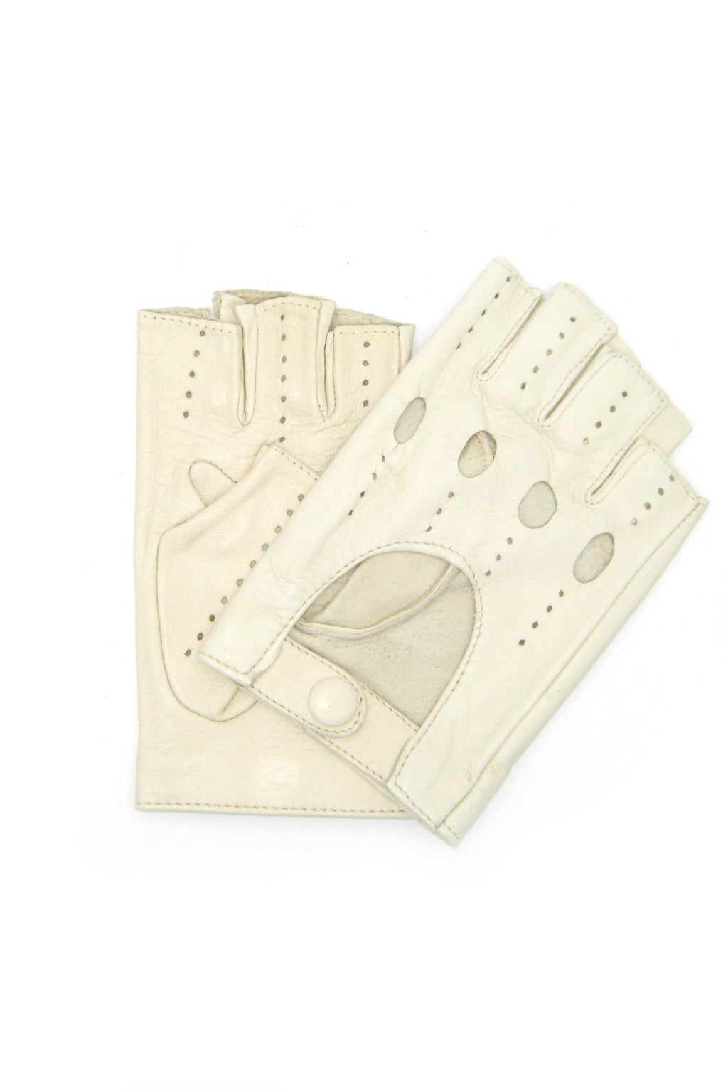 guanto nappa guida mezze dita - Panna