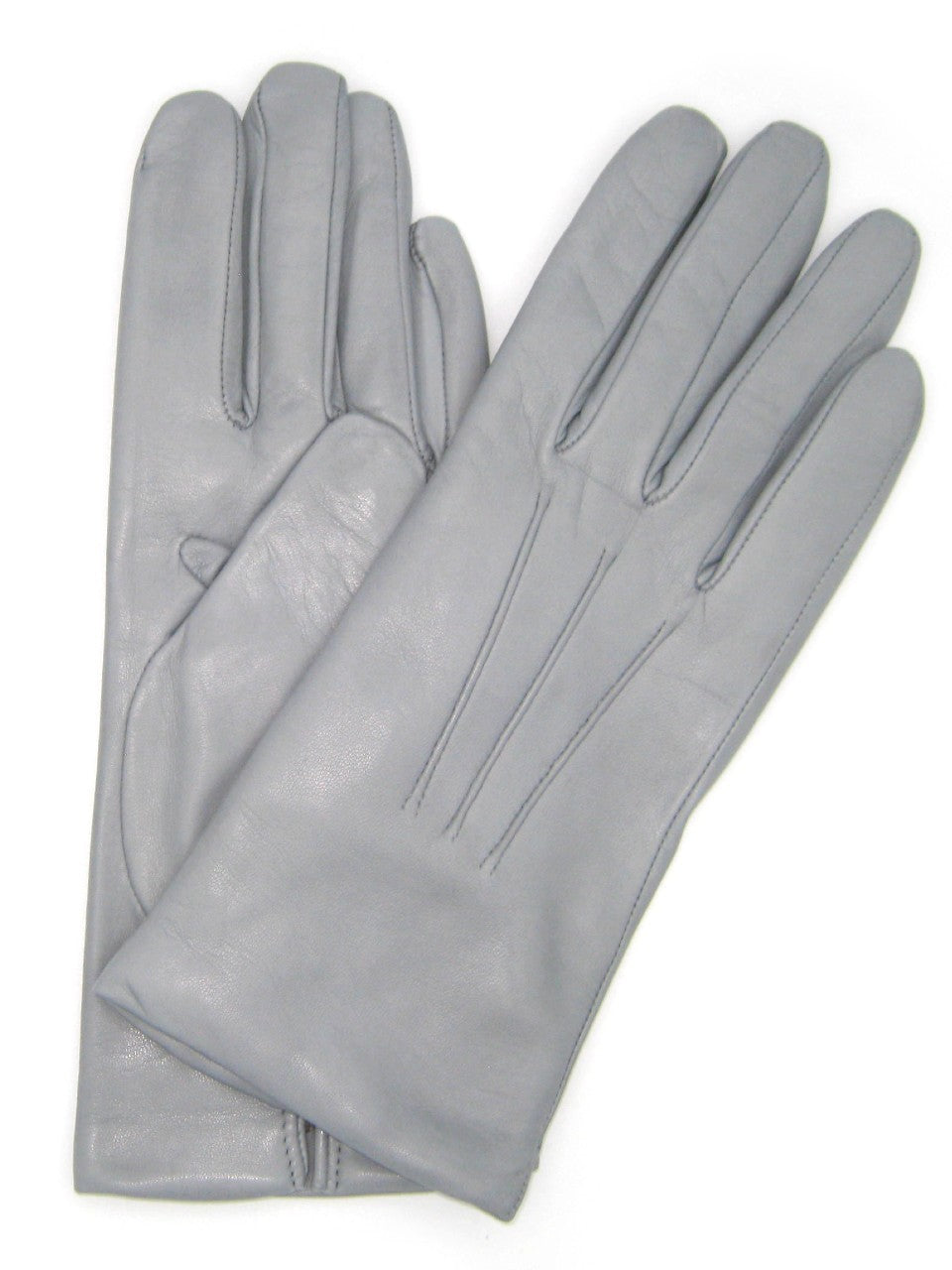 Guanto in Capretto 2bt con 3 cordoni fod. cashmere - Grigio Perla
