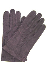 Handgenähter ungefütterter Peccary-Handschuh - Dunkelviolett