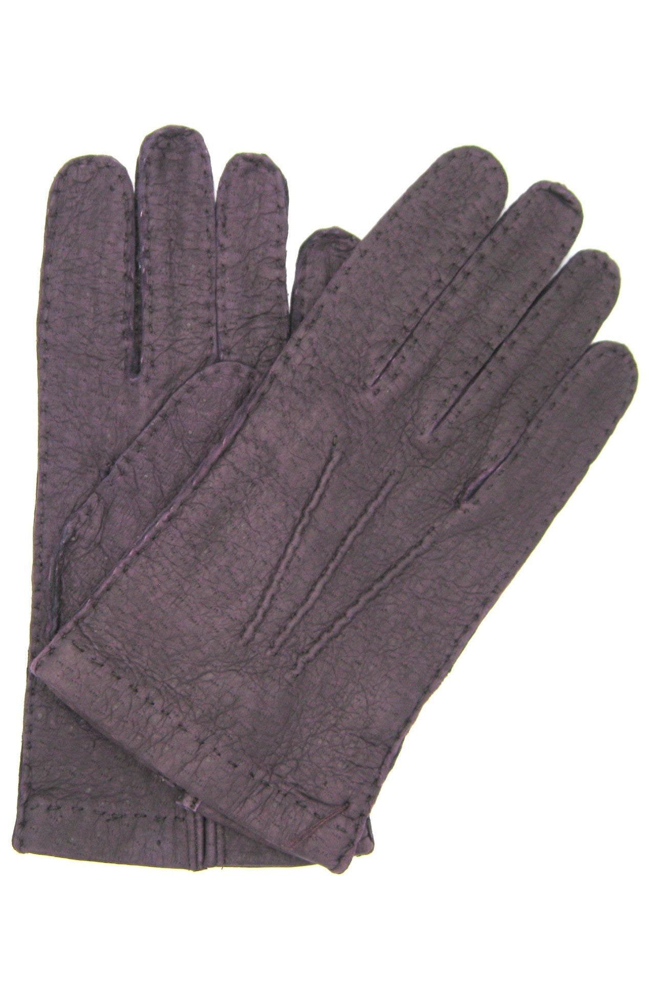 Guanto in Peccary sfoderato cucito a mano - Viola scuro
