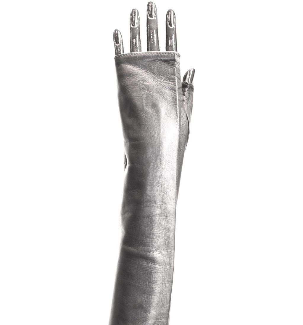 Guanto Manicotto Nappa foderato seta - Navy