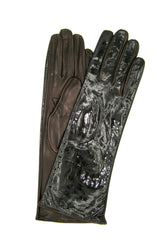 4bt Nappalederhandschuh mit Seidenfutter und Lackleder - T.Moro