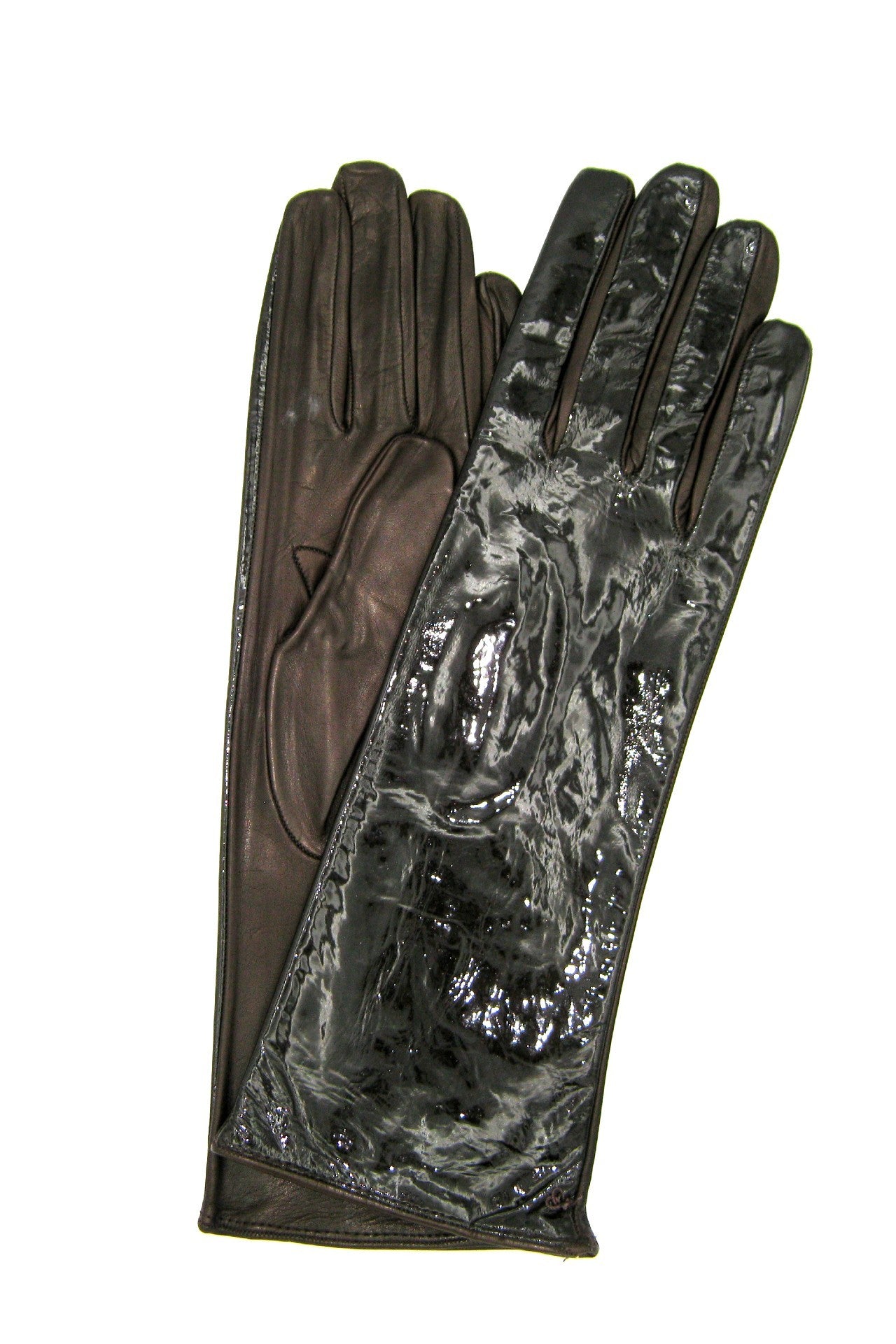 Guanto in Nappa 4bt foderato seta in Vernice - T.Moro