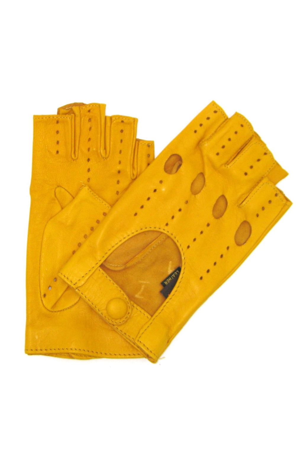 Guanto Guida sfoderto 1/2 dita - Giallo ocra