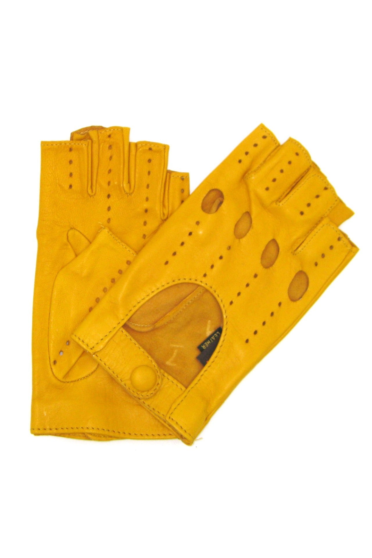 Guanto Guida sfoderto 1/2 dita - Giallo ocra