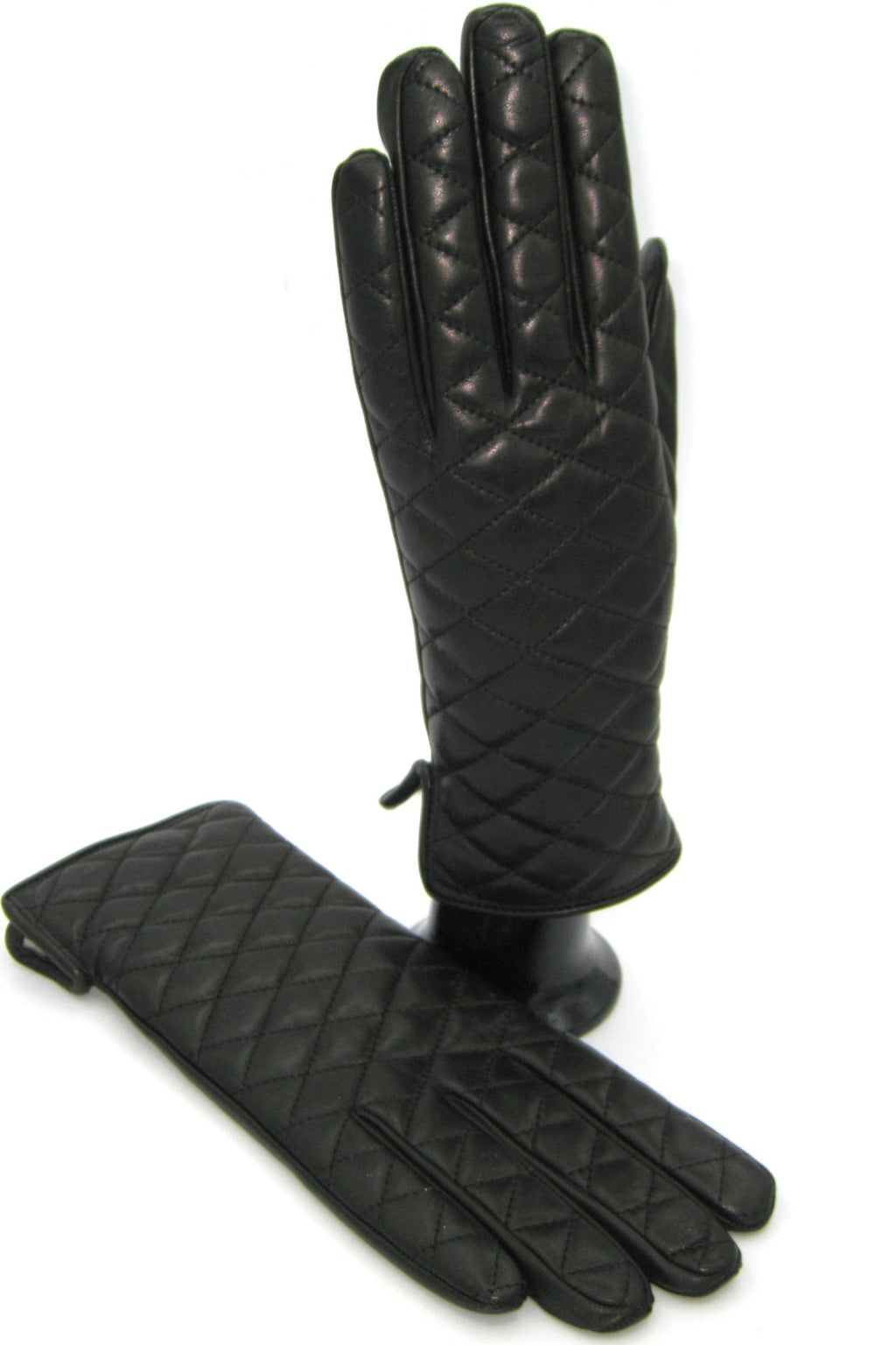 Guanto trapuntato 2bt fodera cashmere - Nero