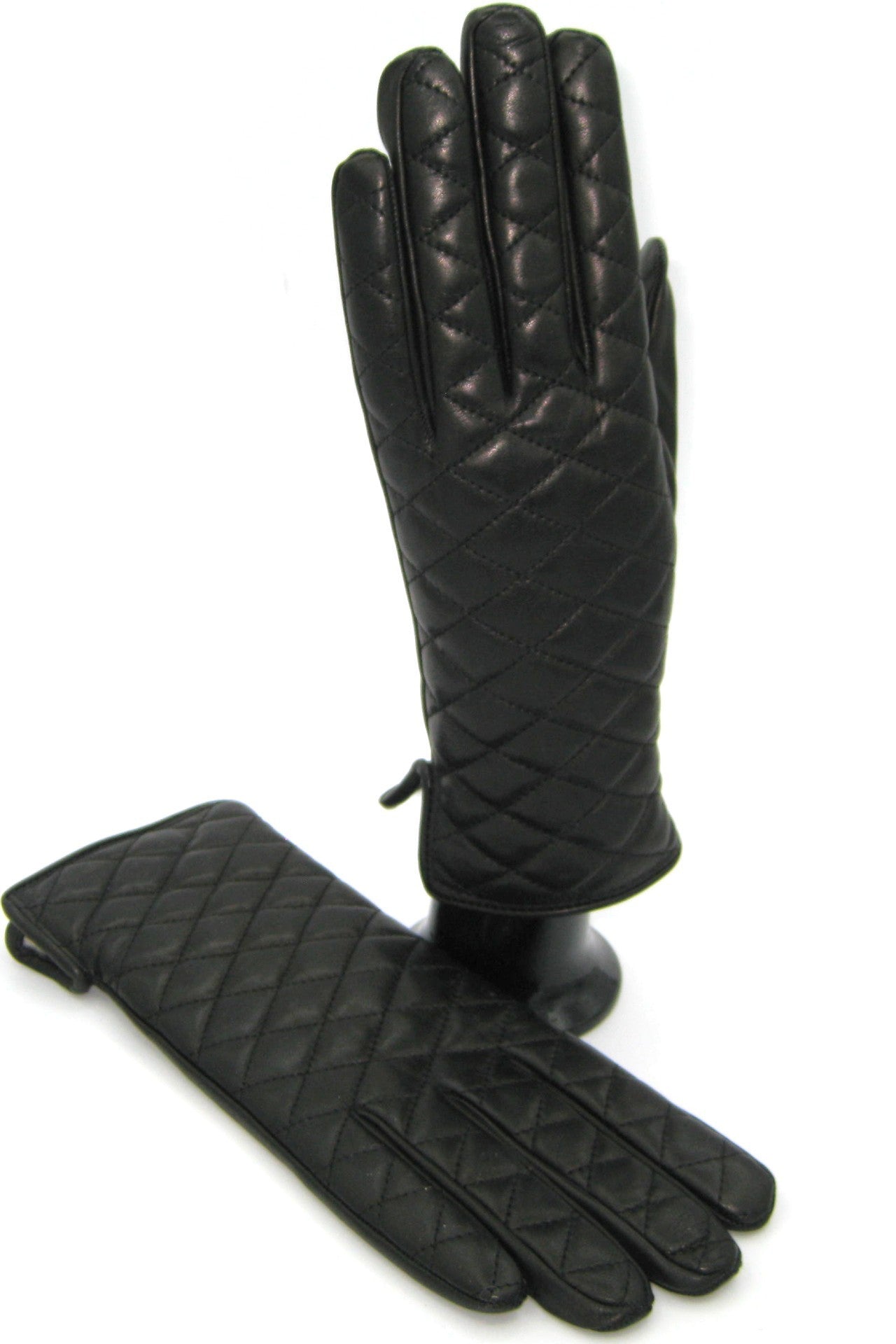 Guanto trapuntato 2bt fodera cashmere - Nero