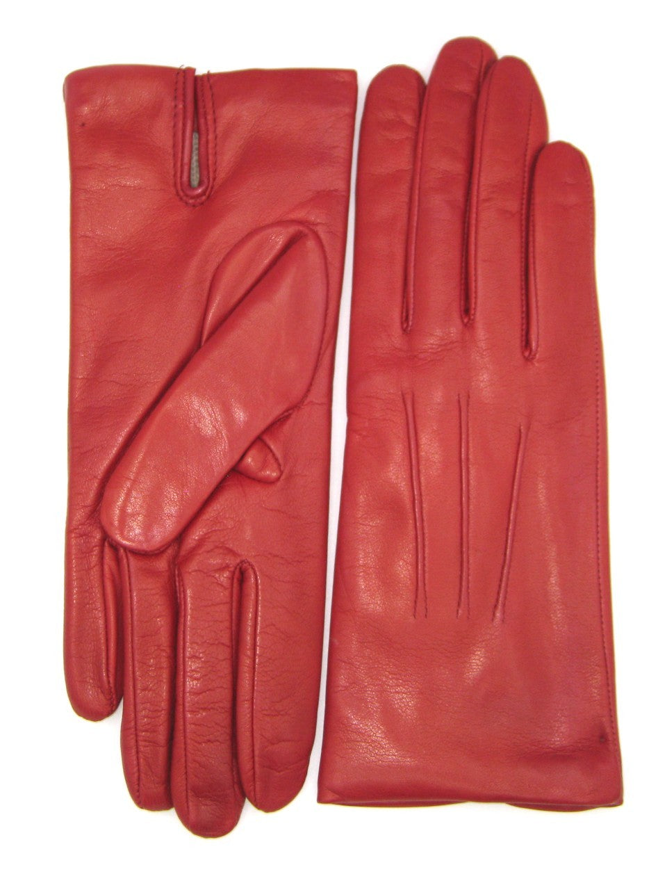 Guanto in Capretto 2bt con 3 cordoni fod. cashmere - Rosso scuro