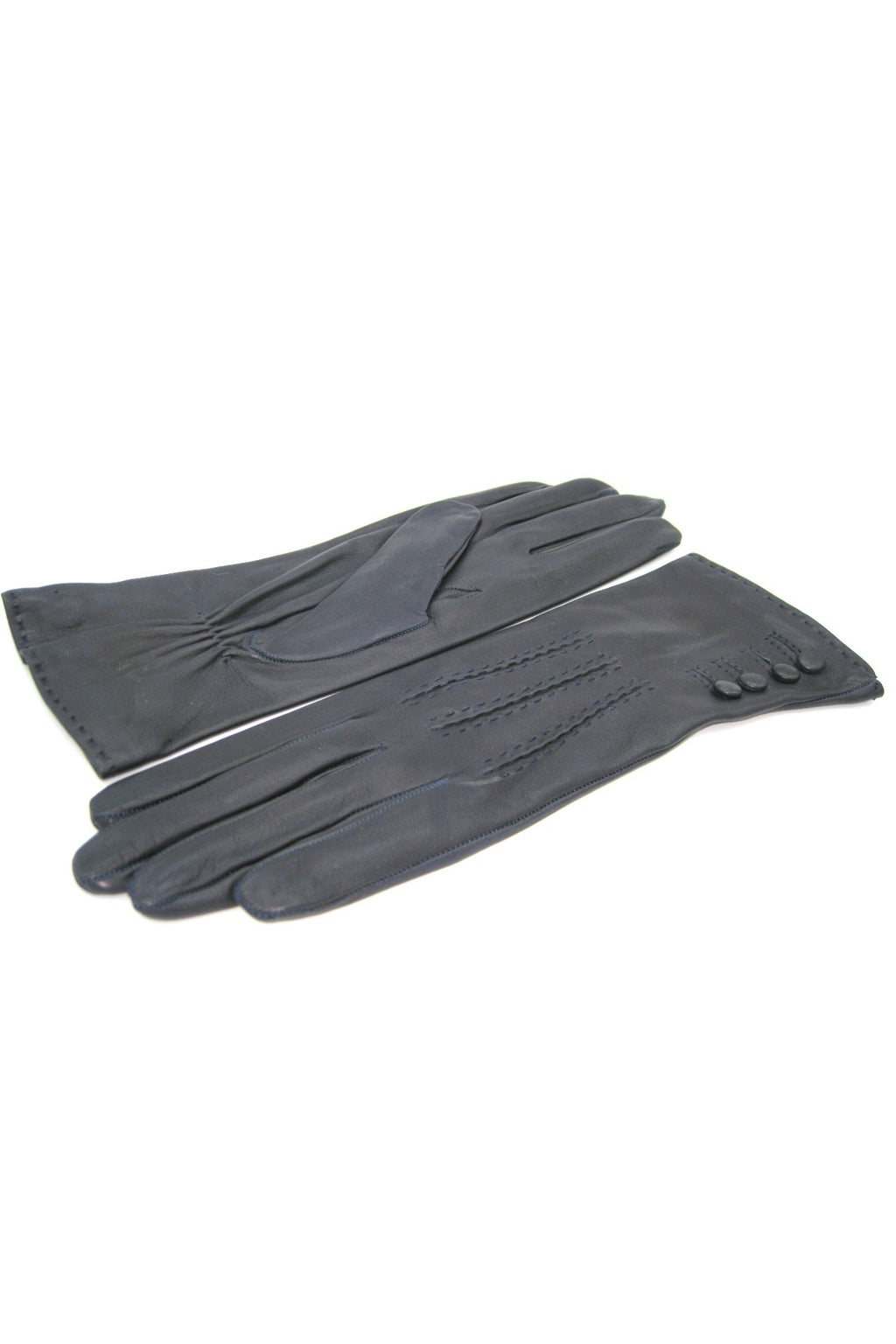 Guanto Nappa 4bt con bottoncini fod.seta - Navy