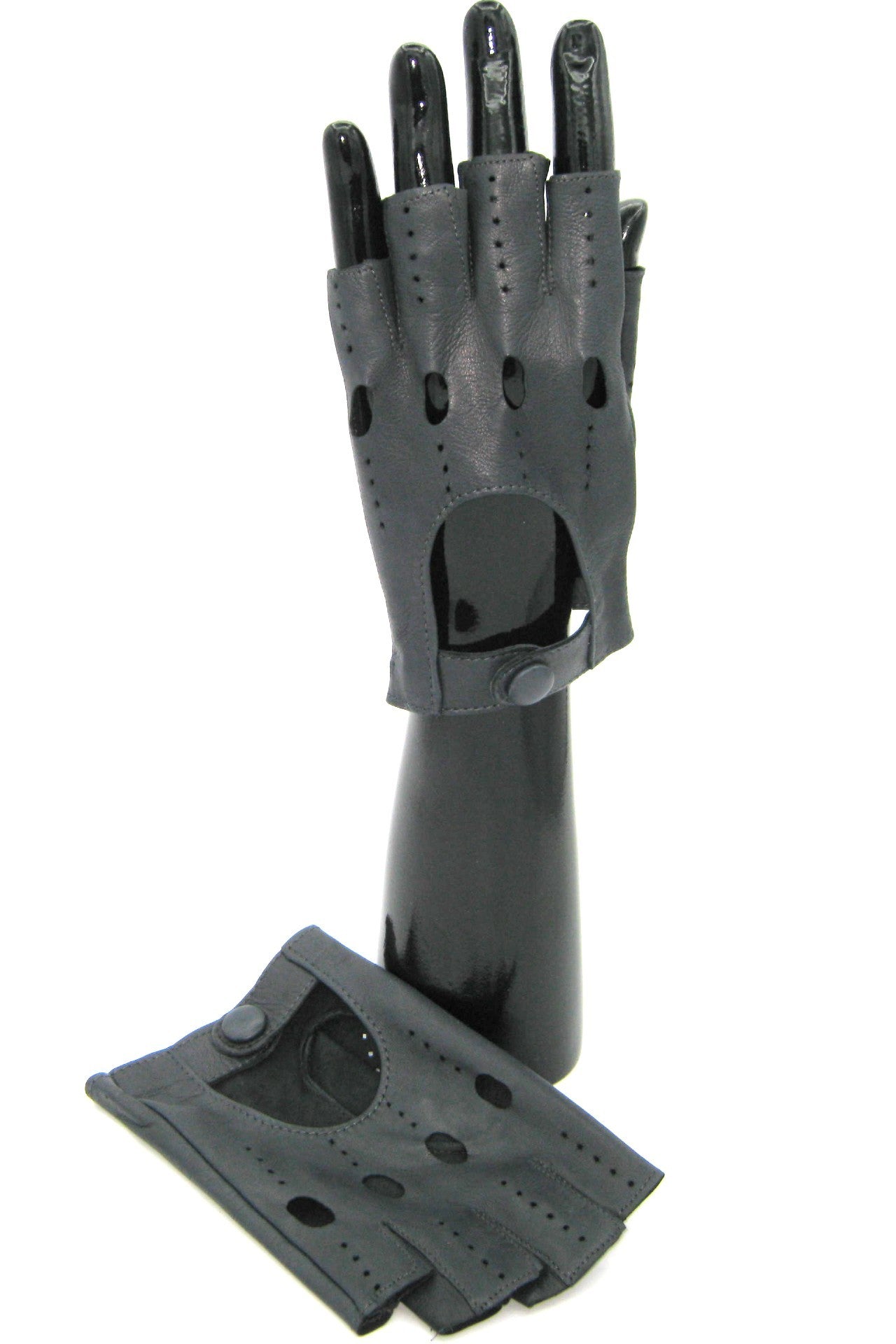 guanto nappa guida mezze dita - Grigio