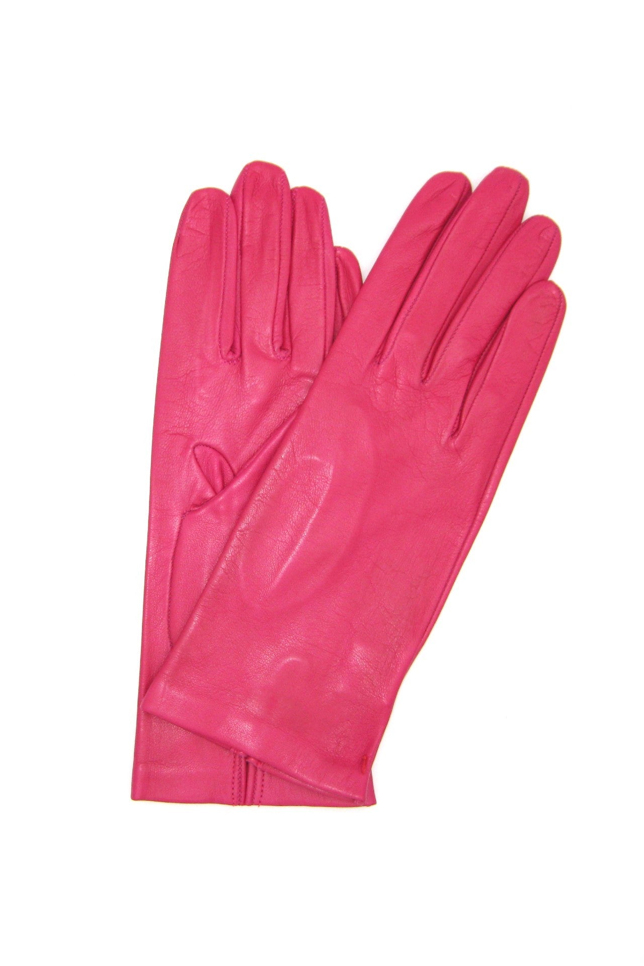 Ungefütterter Handschuh aus Nappaleder - Fuchsie