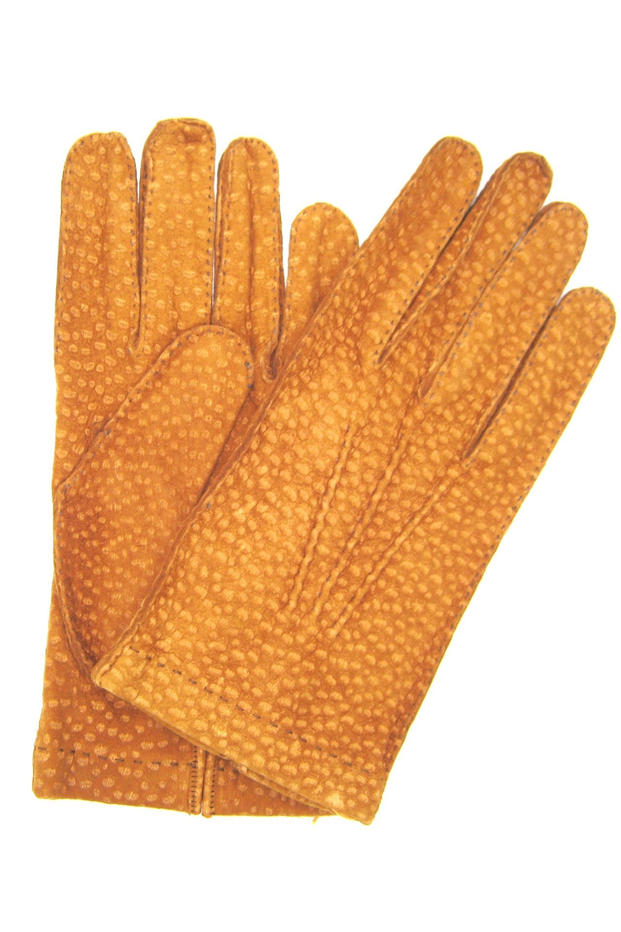 Guanto in Carpinchos sfoderato cucito a mano - Tabacco
