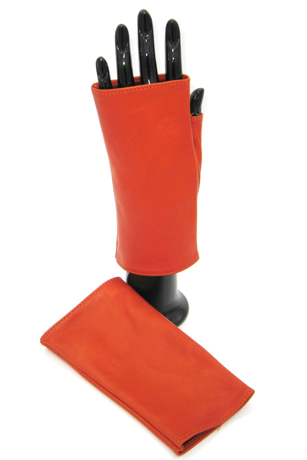 Manicotto in Nappa 2bt foderato seta - Arancio scuro