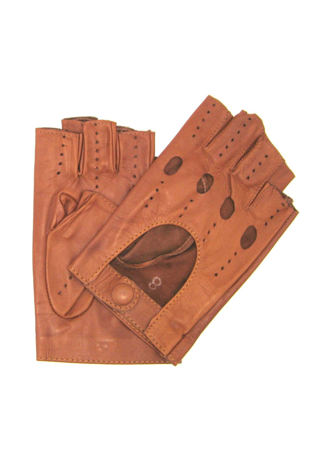 guanto nappa guida mezze dita - Tan