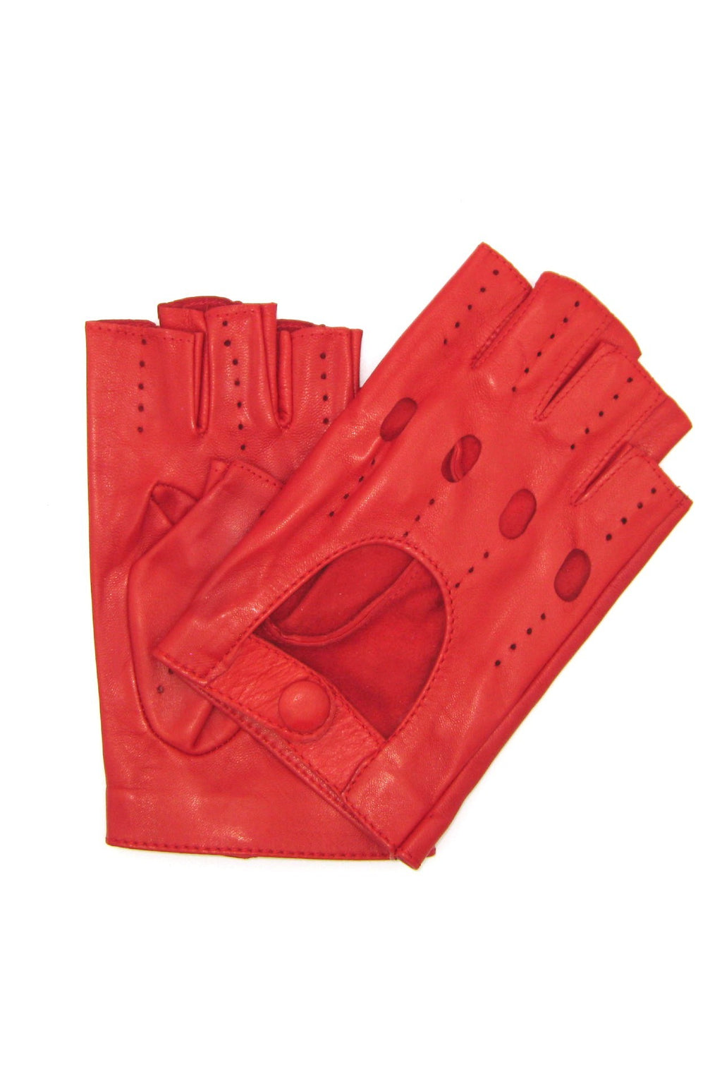 guanto nappa guida mezze dita - Rosso