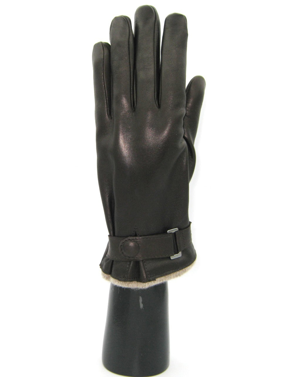 Guanto nappa foderato cashmere con cinturino - T.Moro