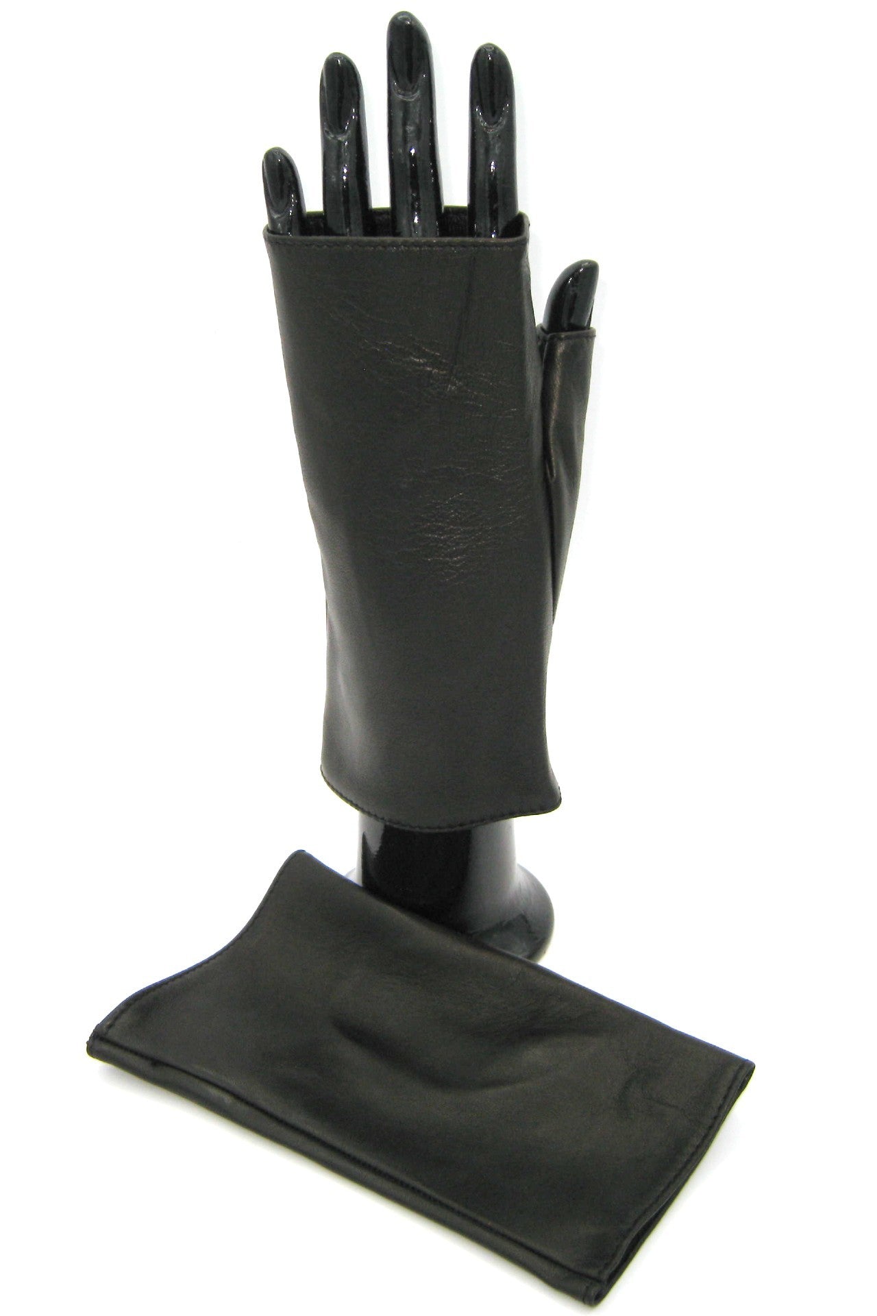 Manicotto in Nappa 2bt foderato seta - Nero