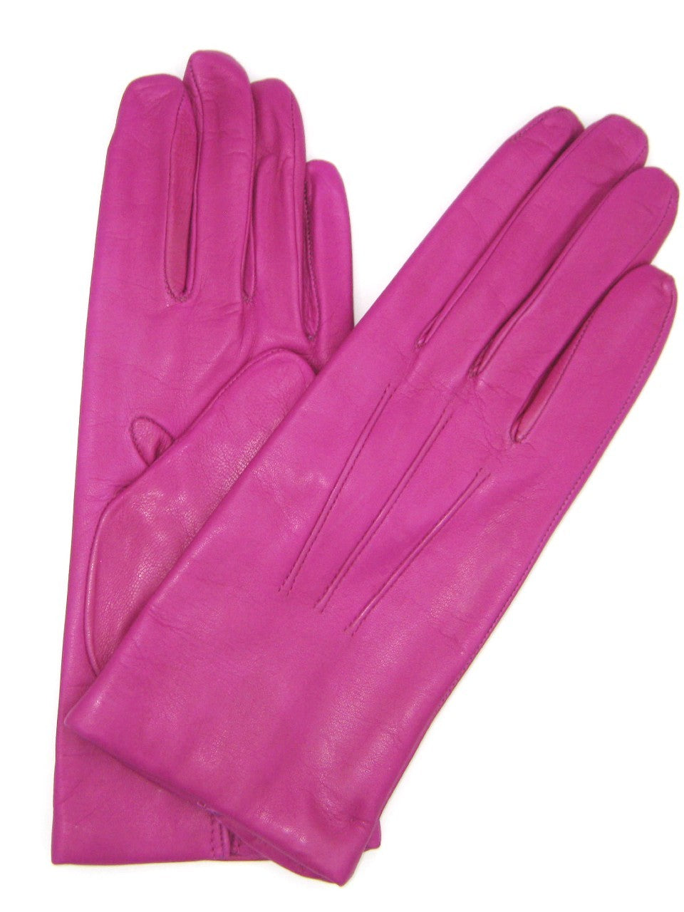 Guanto in Capretto 2bt con 3 cordoni fod. cashmere - Orchidea