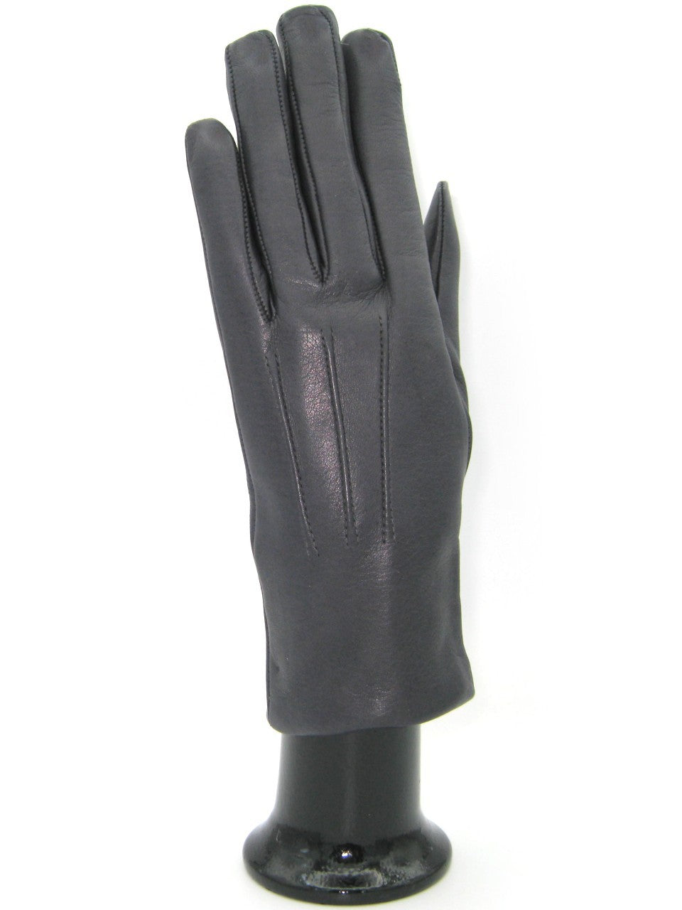 Guanto in Capretto 2bt con 3 cordoni fod. cashmere - Grigio scuro