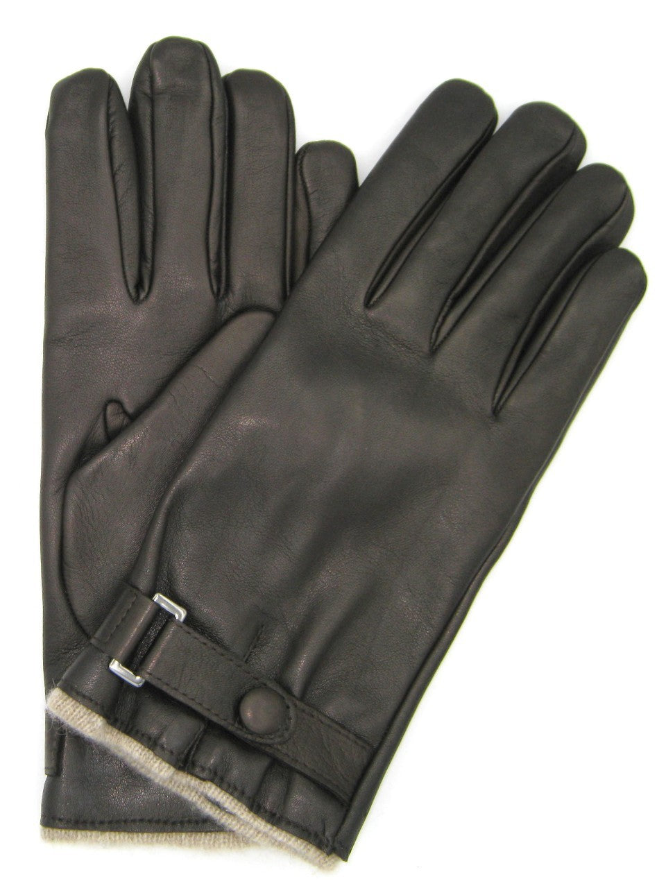 Guanto nappa foderato cashmere con cinturino - T.Moro