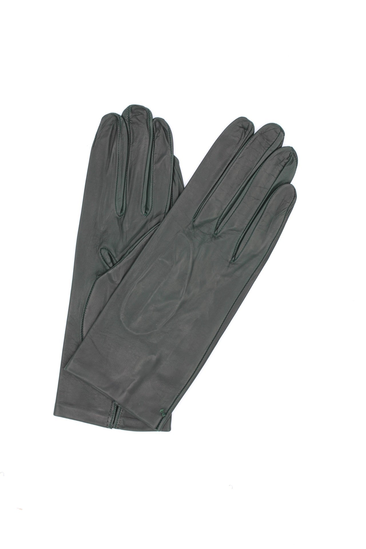 Ungefütterter Handschuh aus Nappaleder - Dunkelgrün