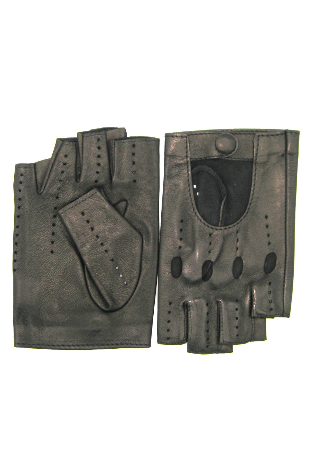 guanto nappa guida mezze dita - Nero