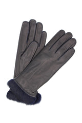 Guanto Nappa foderato lapin in tinta - Navy