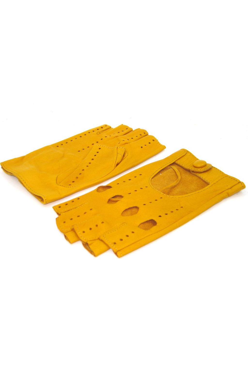 Guanto Guida sfoderto 1/2 dita - Giallo ocra